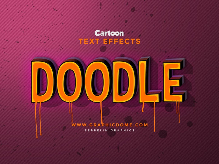 
									Bold Doodle Droplets Font Effect PSD Template