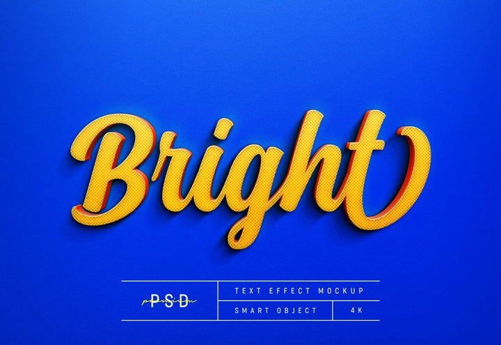 
									Bright Yellow Cursive Font Effect PSD Template