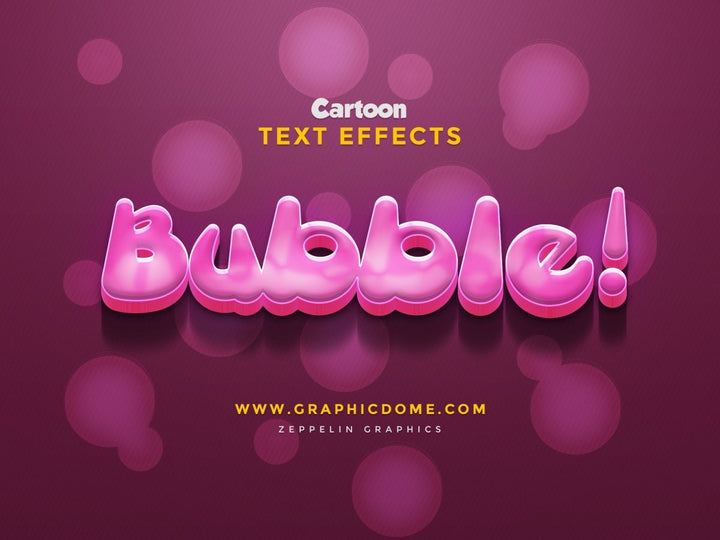 
									Bubble 3D Font Effect PSD Template