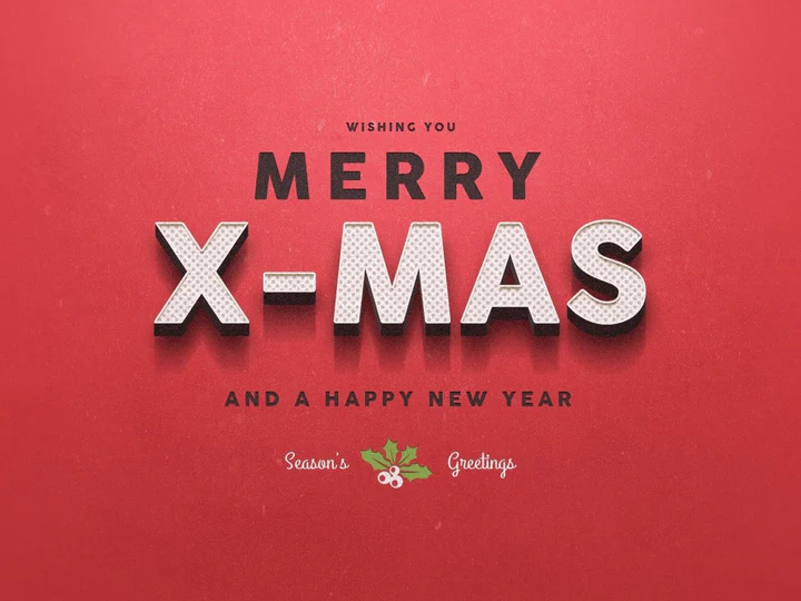 
									Christmas X-MAS Font Effect PSD Template