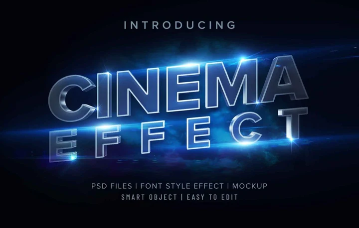 
									Cinema Smoky Glow Font Effect PSD Template