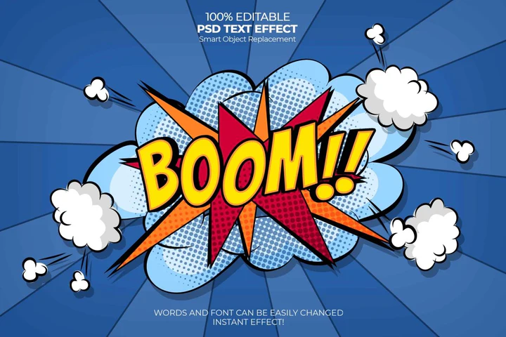 
									Cosmic Burst Boom Font Effect PSD Template