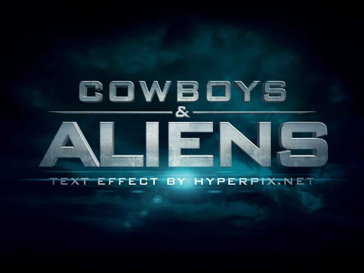 
									Cowboy VS Aliens Dark Cloudy Night Font Effect PSD Template