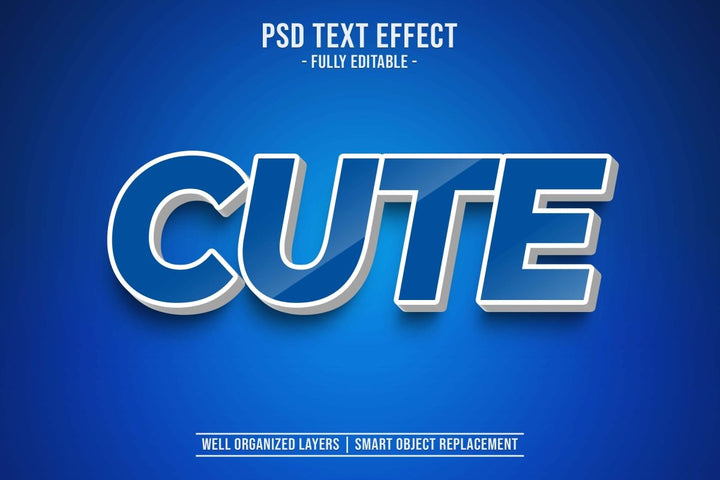 
									CuteBlue 3D Font Effect PSD Template