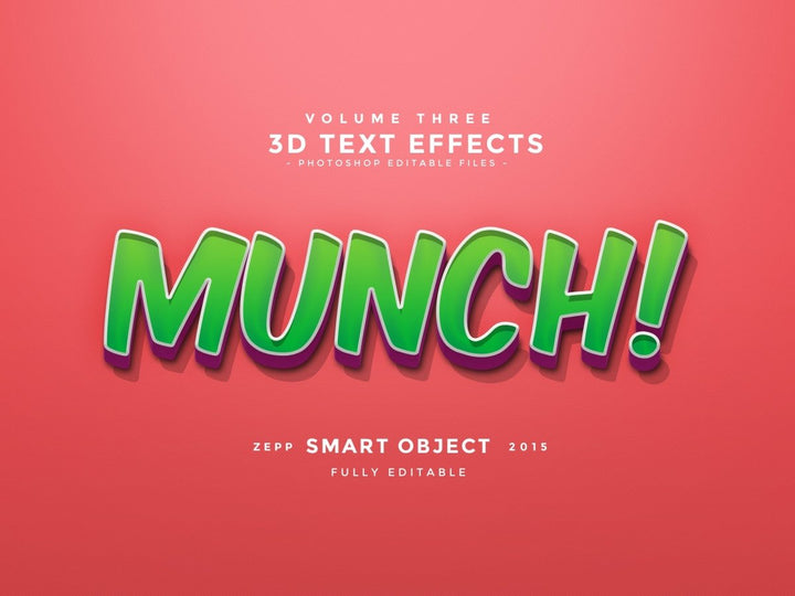 
									Delight Munch 3D Font Effect PSD Template