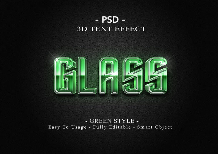 
									Emerald Glass 3D Font Effect PSD Template