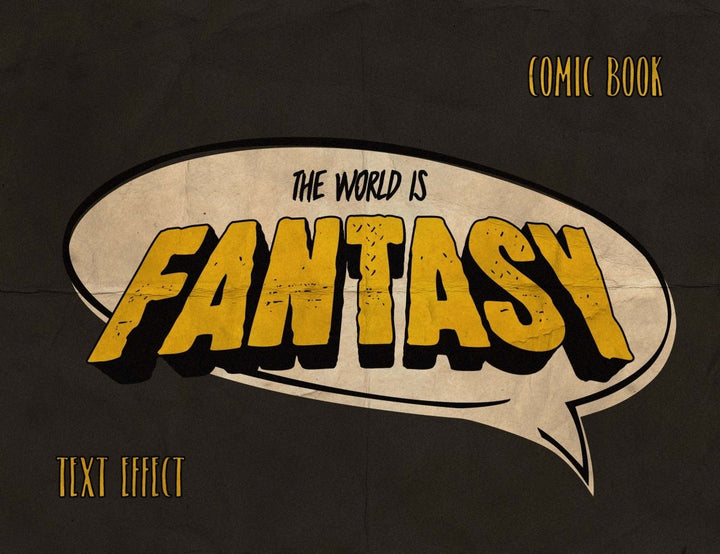 
									Fantasy World Comic Speech Font Effect PSD Template