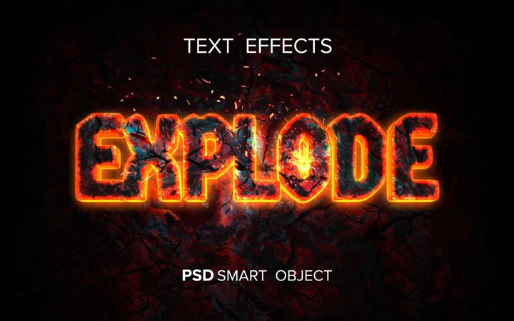 
									Fiery Eruption Font Effect PSD Template