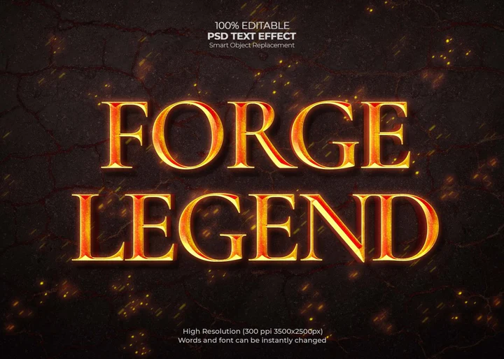 
									Fiery Forge Legend Font Effect PSD Template