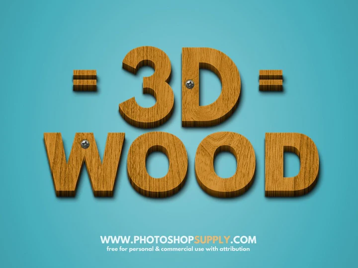 
									Floating 3D Wooden Font Effect PSD Template