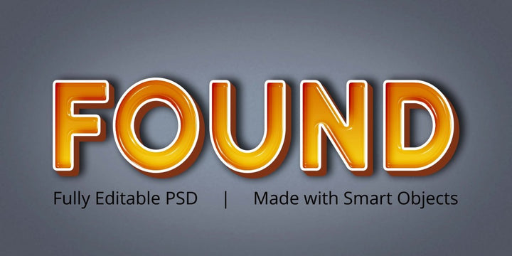 
									Found 3D Orange Blue Font Effect PSD Template