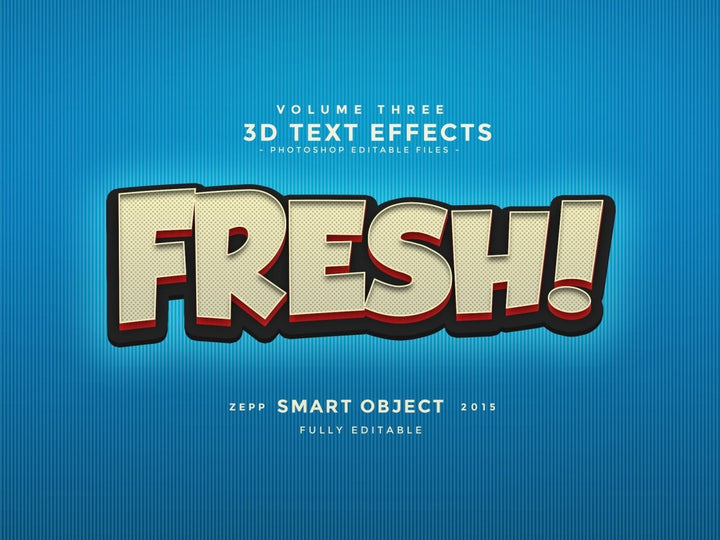 
									Fresh 3D Impact Font Effect PSD Template