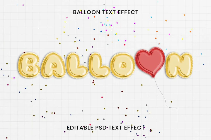 
									Golden Balloon Celebration Font Effect PSD Template