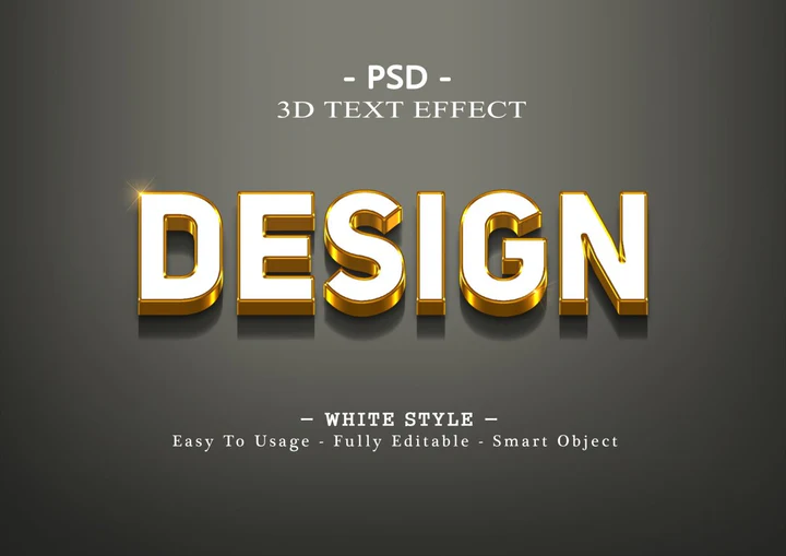 
									Golden Design Typography Font Effect PSD Template