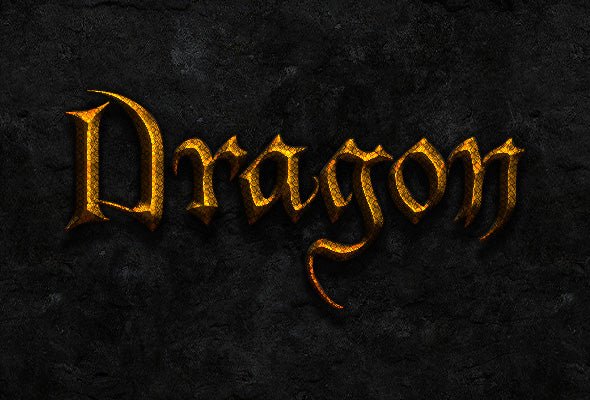 
									Golden Dragon Script Font Effect PSD Template