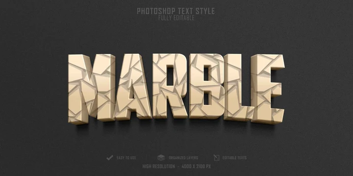 
									Golden Geometric Marble Font Effect PSD Template