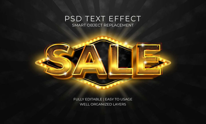 
									Golden Sale Font Effect PSD Template