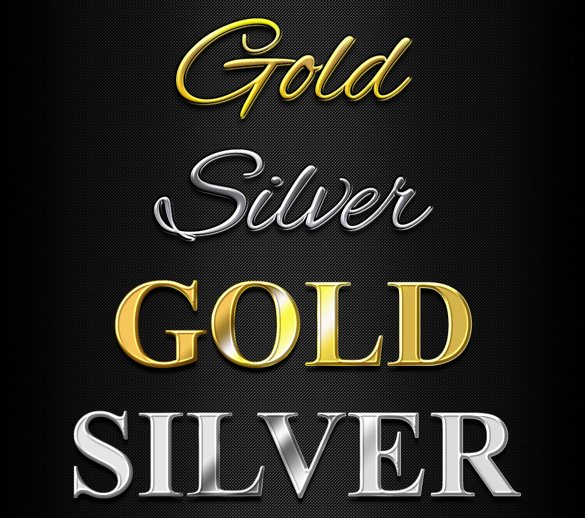 
									Golden Silver Symphony Font Effect PSD Template