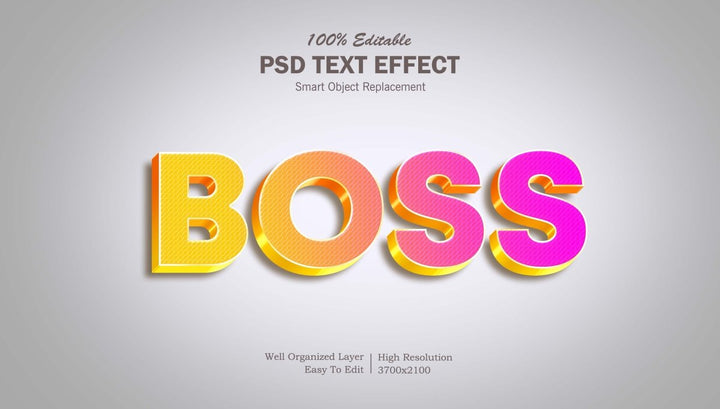 
									Gradient Boss Impact Font Effect PSD Template