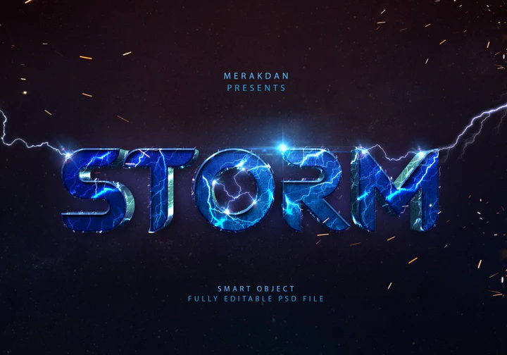 
									Icy Storm Under Starry Sparks Font Effect PSD Template