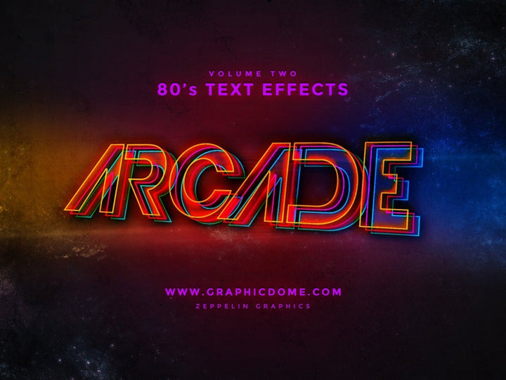 
									Illuminated Arcade Font Effect PSD Template