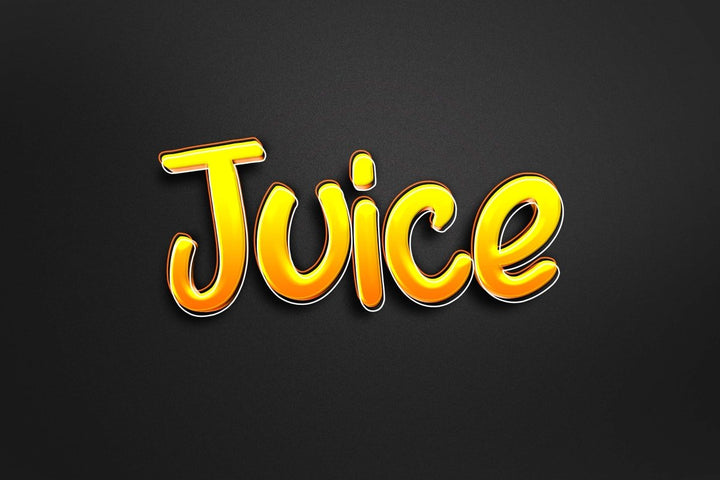 
									Juice Gloss Orange Font Effect PSD Template