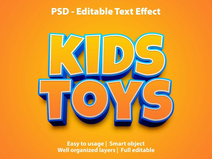 
									Kids Toys Glow Font Effect PSD Template