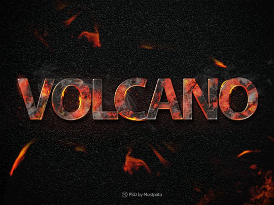 
									Lava Letters The Volcano Font Effect PSD Template