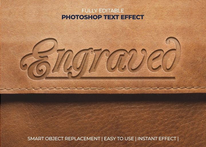 
									Leather Engraved Font Effect PSD Template