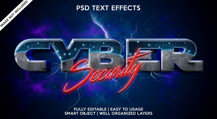 
									Lightening Cyber Security Font Effect PSD Template