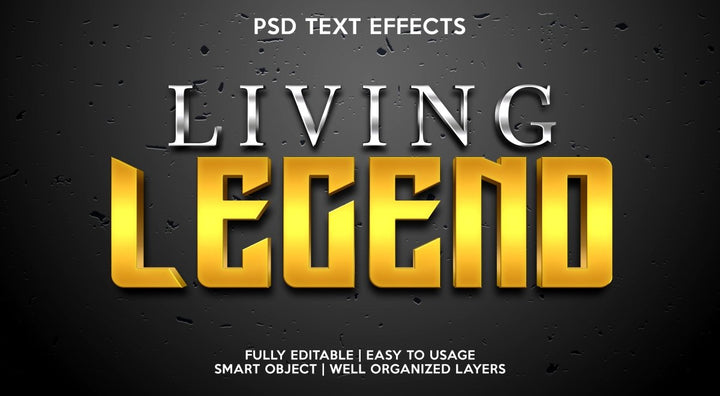 
									Living Legend Gold Font Effect PSD Template