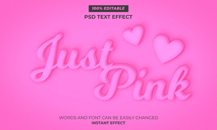 
									Love In Pink Font Effect PSD Template