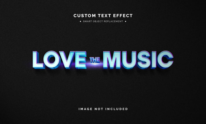 
									Love the Music Bluish Font Effect PSD Template