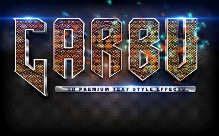 
									Metallic Glow CARBU Font Effect PSD Template