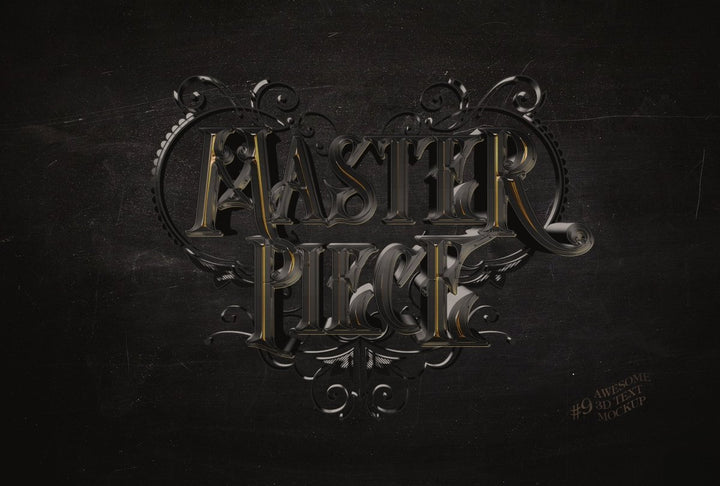 
									Metallic Master Piece Font Effect PSD Template