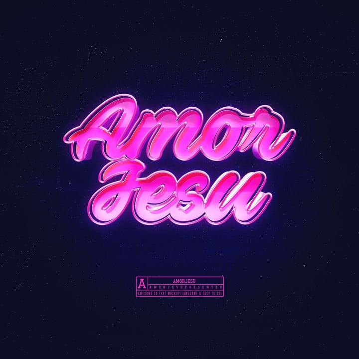 
									Neon Amor Jesu Font Effect PSD Template