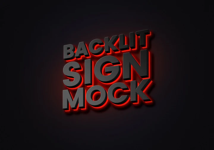 
									Neon Red Backlit Sign Mock Font Effect PSD Template