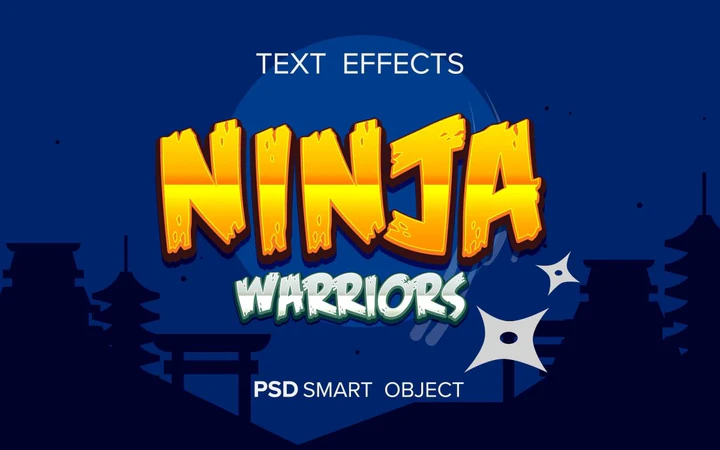 
									Ninja Worriors in the Night Font Effect PSD Template