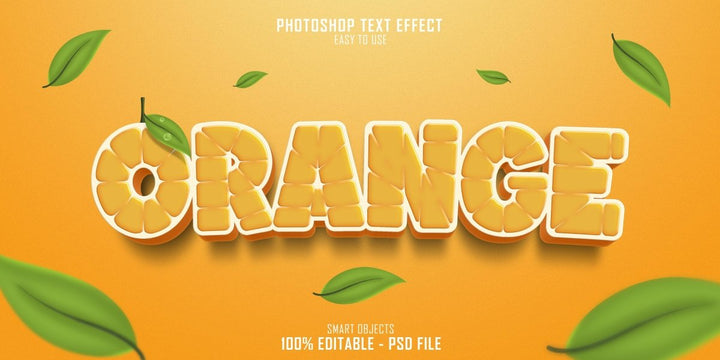 
									Orange Glow 3D Font Effect PSD Template