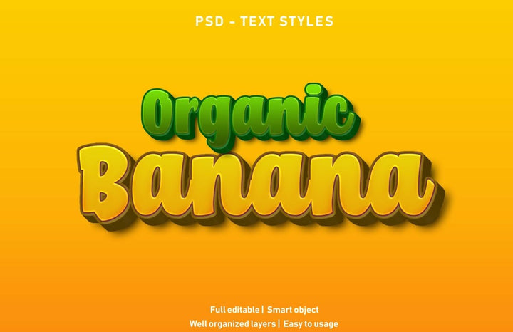 
									Organic Banana Green Font Effect PSD Template