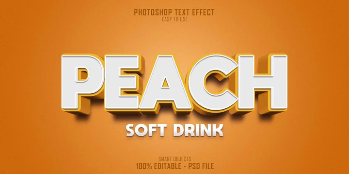 
									Peach Pop Soft Drink Font Effect PSD Template