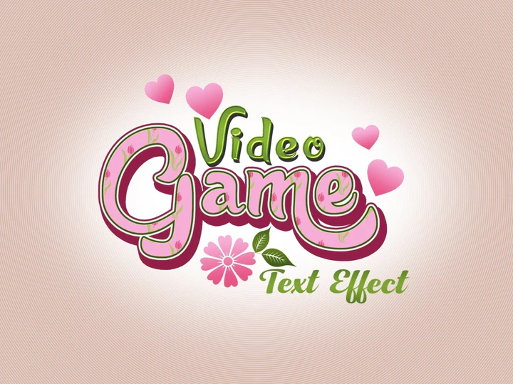 
									Playful Video Game in Pink Font Effect PSD Template