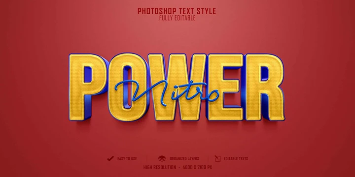 
									PowerFul Nitro Font Effect PSD Template