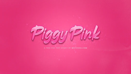 
									Pretty in Piggy Pink Font Effect PSD Template