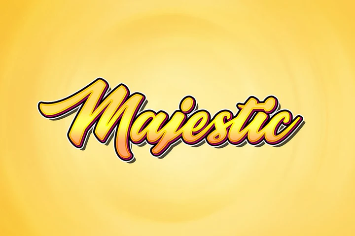 
									Radient Majesty Font Effect PSD Template