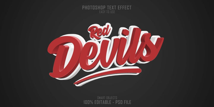 
									Red Devils Black Shadow Font Effect PSD Template