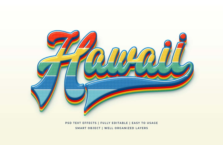 
									Retro Hawai Font Effect PSD Template