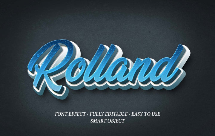 
									Rolland Blue Shadow Font Effect PSD Template