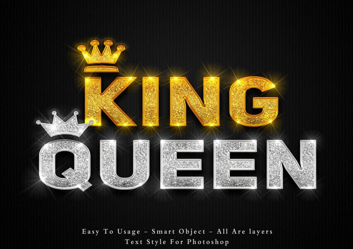 
									Royal Style King Queen Font Effect PSD Template