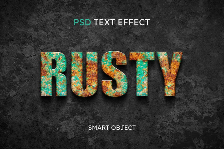 
									Rusted Metal Typography Font Effect PSD Template